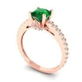 thumbnail image 2 of Clara Pucci 14K Rose Gold 1.47ct Emerald Solitaire with Accents Ring, 2 of 8