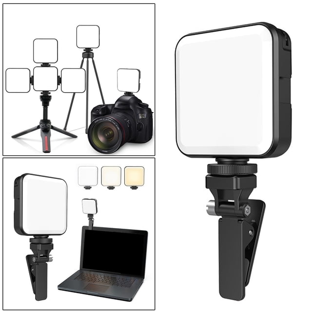 Luz de video LED perfke recargable portátil Lámpara de relleno negro