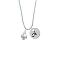 thumbnail image 2 of Delight Jewelry Silvertone 3-D Mushroom with Clear Crystals Silvertone Script Initial Disc - A - Charm Necklace, 20"+3", 2 of 4