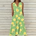 thumbnail image 2 of ClodeEU Women's Print Sleeveless V Neck Dress ,Casual Summer Midi Dress D-Multicolor,Womens Plus XXL, 2 of 6