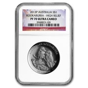 2013 AUS 1 oz Silver Kookaburra PF-70 NGC (High Relief)