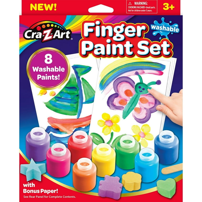 Cra-Z-Art Washable Finger Paints Set, 8 Colors Per Set, 2
