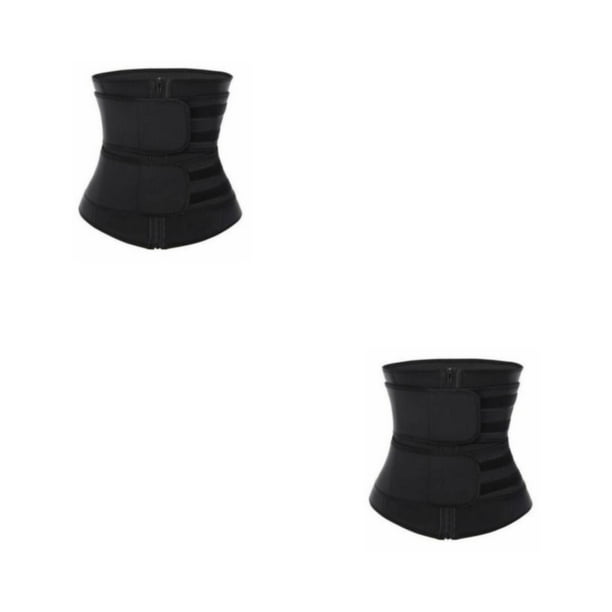 Entrenador de cintura Seitruly corsé de entrenamiento neopreno ajustable Negro S 2Conjunto