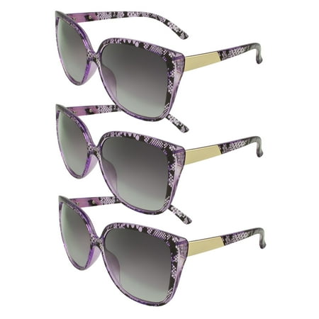 MLC Eyewear  Lace Work Shield Fashion Sunglasses (SET OF 3)