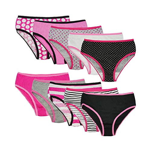 Girls Panty Underwear 10 Pack (DOTS & Stripes, 3T)
