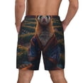 thumbnail image 2 of Lsque Mens Swim Trunks Garden Meditating Weasel Pattern - Bathing Suit Compression Liner - Beach Swim Shorts Swimwear - (S-3XL) - Stretch Quick Dry -Medium, 2 of 9