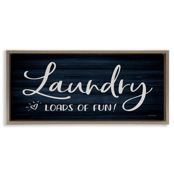 Stupell Industries Loads of Fun Laundry Typography Painting Brown Floater Framed Art Print Wall Art, 25 x 11