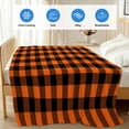 thumbnail image 4 of Farm Buffalo Plaid Cooling Blanket, Lightweight Breathable Summer Throw Blanket with Double Sided Cold Effect, Orange Black Checkered Picnic Beach Blankets Bed Sheet for Hot Sleepers 50"x60", 4 of 8