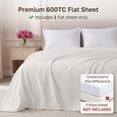 thumbnail image 2 of California Design Den Twin 100% Cotton Flat Sheet Only - 600 Thread Count, Soft and Crisp, Breathable, Top Sheet Only, Premium Sateen Weave - True Ivory, 2 of 8