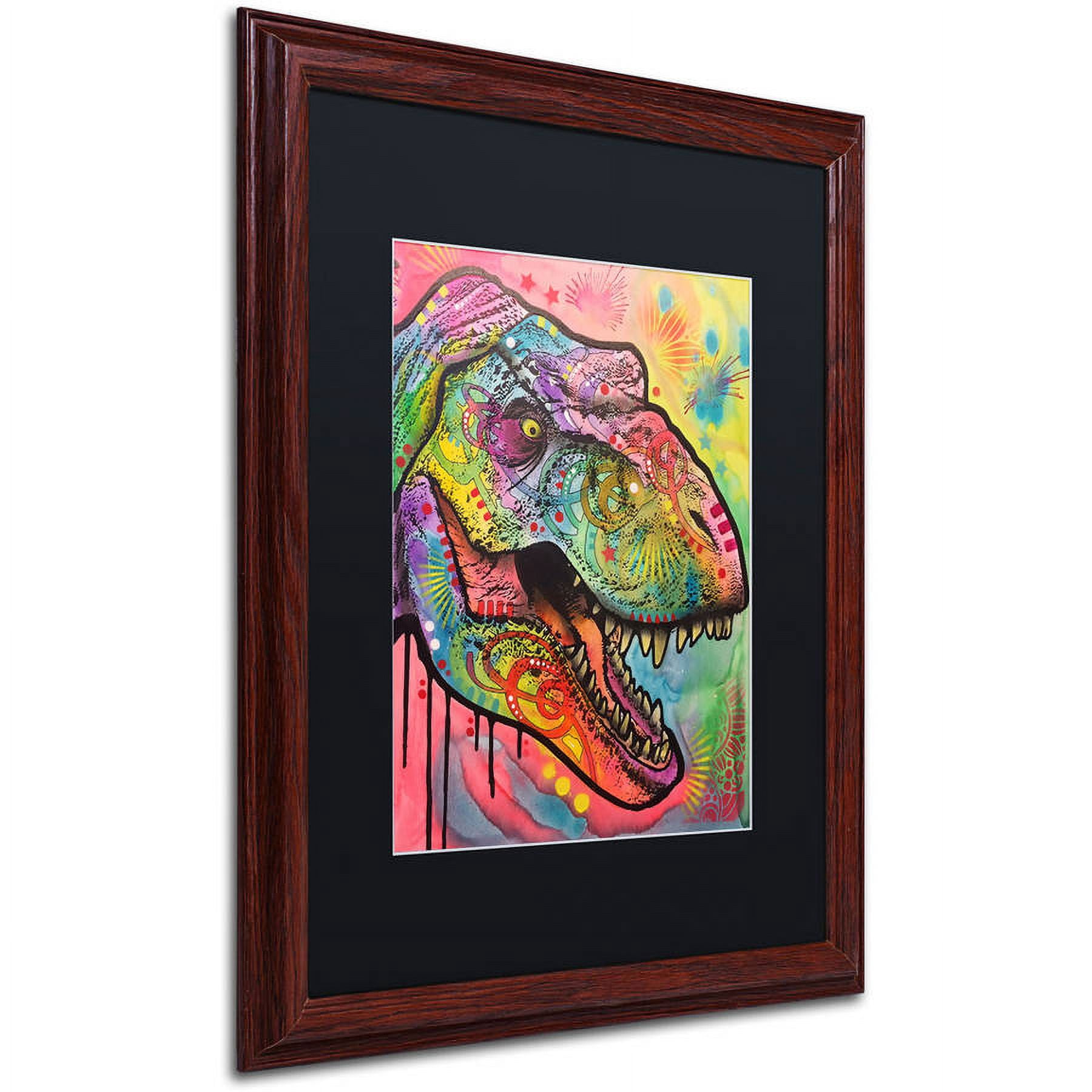 Trademark Fine Art "T Rex 1" Canvas Art by Dean Russo, Black Matte, Wood Frame