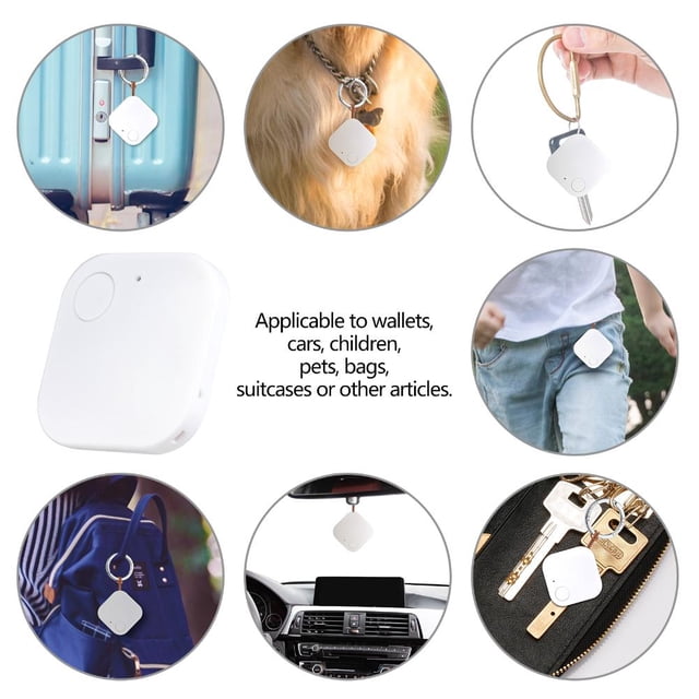 Localizador de artículos, dispositivo de búsqueda de rastreadores compatible con Bluetooth para mascotas, llave (blanco)