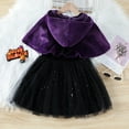 thumbnail image 6 of TAIAOJING Toddler Girl Dress Kids Girls Sleeveless Paillette Tulle Princess Dress Hooded Robe Cloak Set Outfits Beach Sundress 2-3 Years, 6 of 9