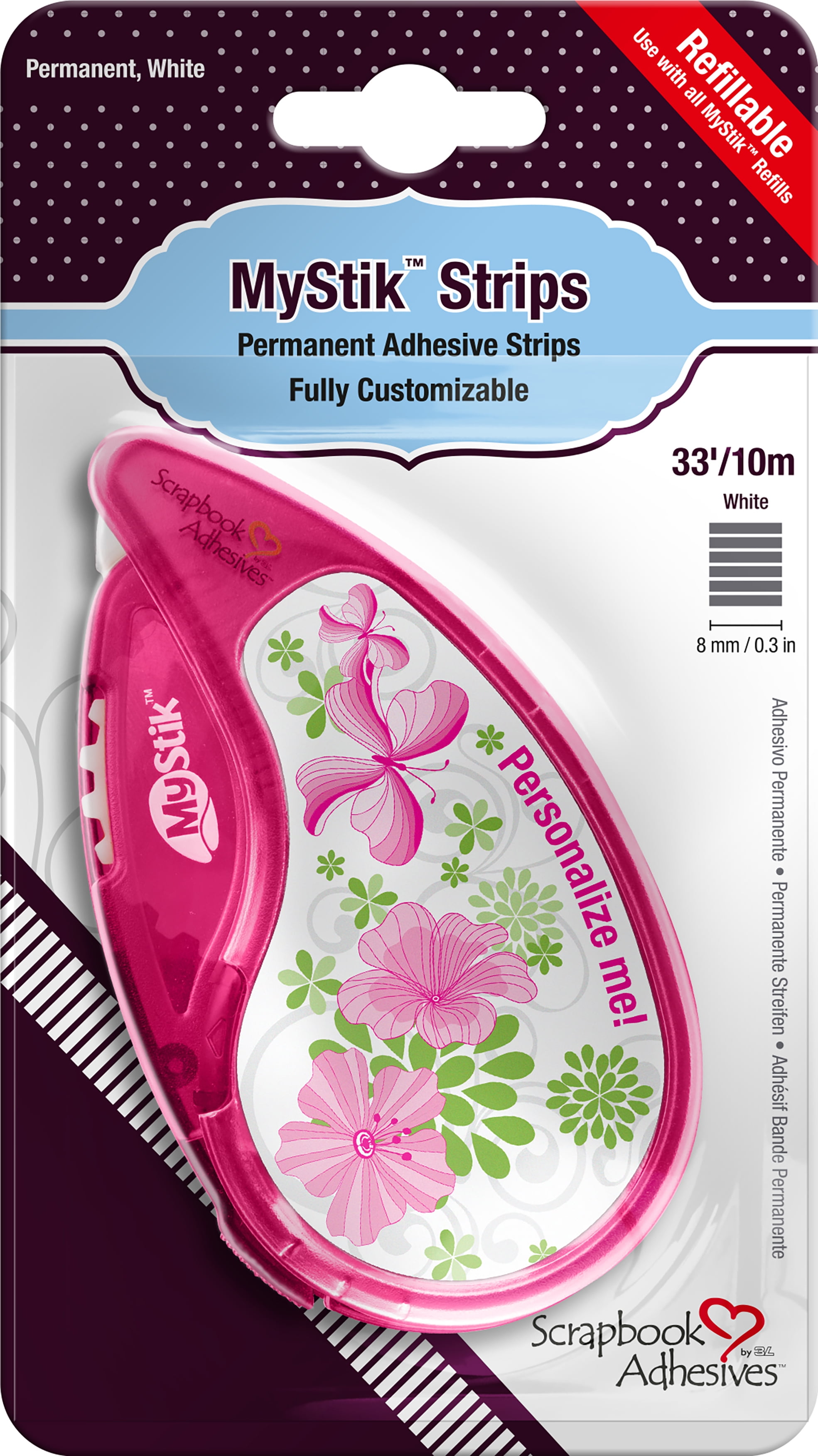 Scrapbook Adhesives MyStik Refill Value Pack 3//Pkg-Permanent .375/"X99/' Total