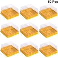 thumbnail image 3 of 50pcs Plastic Mini Cake Box Square Mooncake Dome Cake Boxes Golden Christmas Festival Wedding Birthday Packing Box (Large), 3 of 9