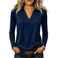 thumbnail image 6 of Garbnen Polo Shirt Women V Neck Long Sleeve Shirts Women Casual Fitted Outdoor Lightweight Trendy Business Golf Shirt Women M, 6 of 8