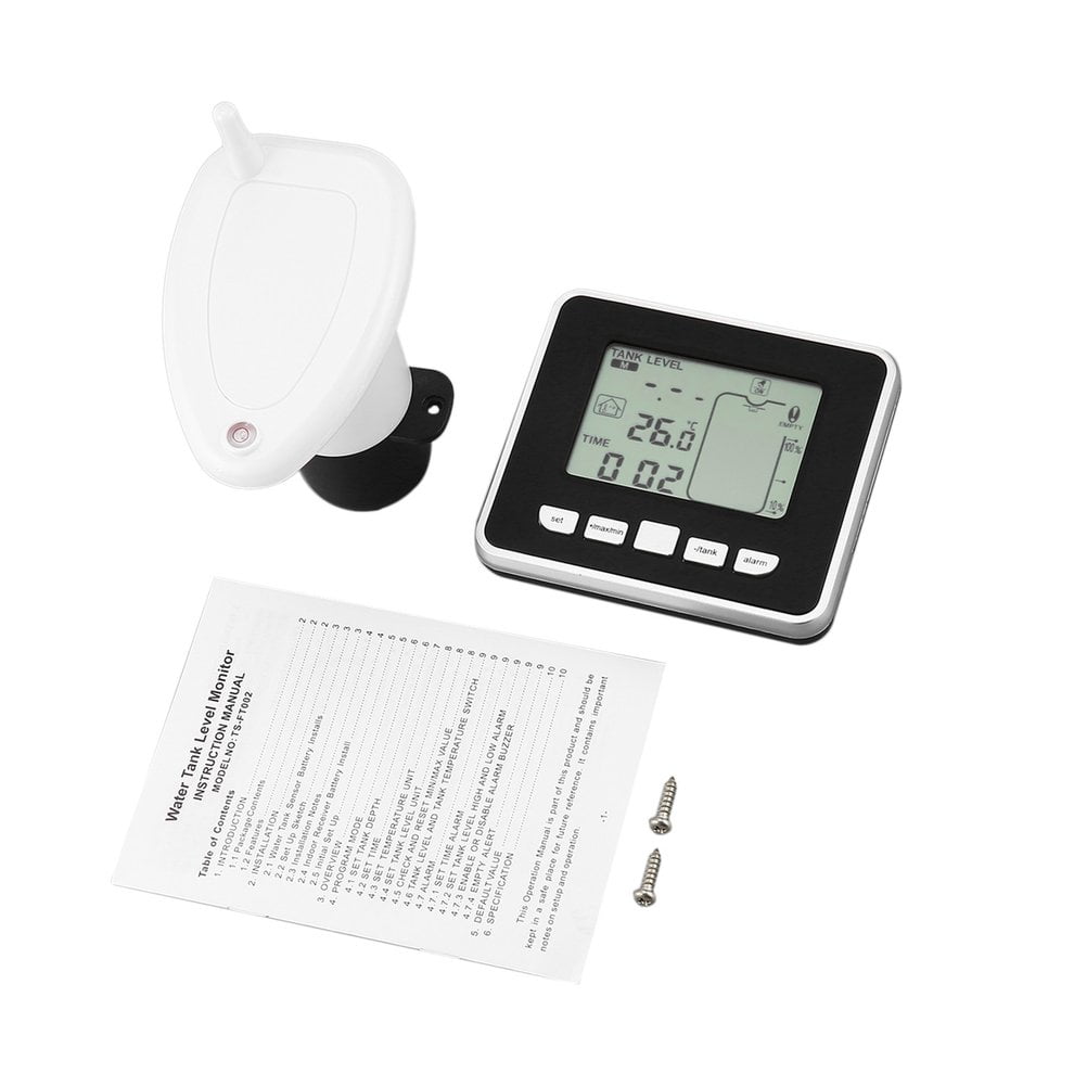 Ultrasonic Wireless Water Tank Liquid Depth Level Meter Sensor with ...