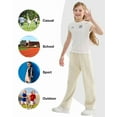 thumbnail image 3 of Rolanko Girls Wide Leg Sweatpants Straight Pants for Kids Girls Trousers with Pockets Sweats 4-14 Years, 3 of 5