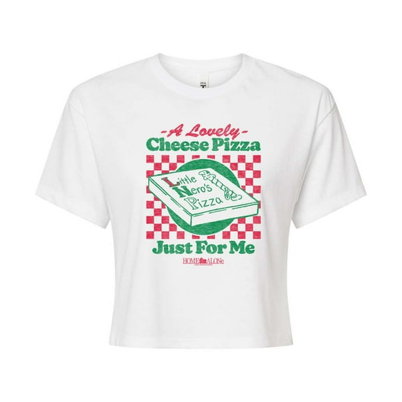 Home Alone - Lovely Cheese Pizza Just For Me - Juniors Cropped Graphic T-Shirt
