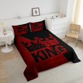 thumbnail image 4 of Erosebridal Ensemble de Literie Romantique Couronne Simple, Couette Rouge Noire, Couple Amoureux, Réversible 2 Pcs, 4 of 8