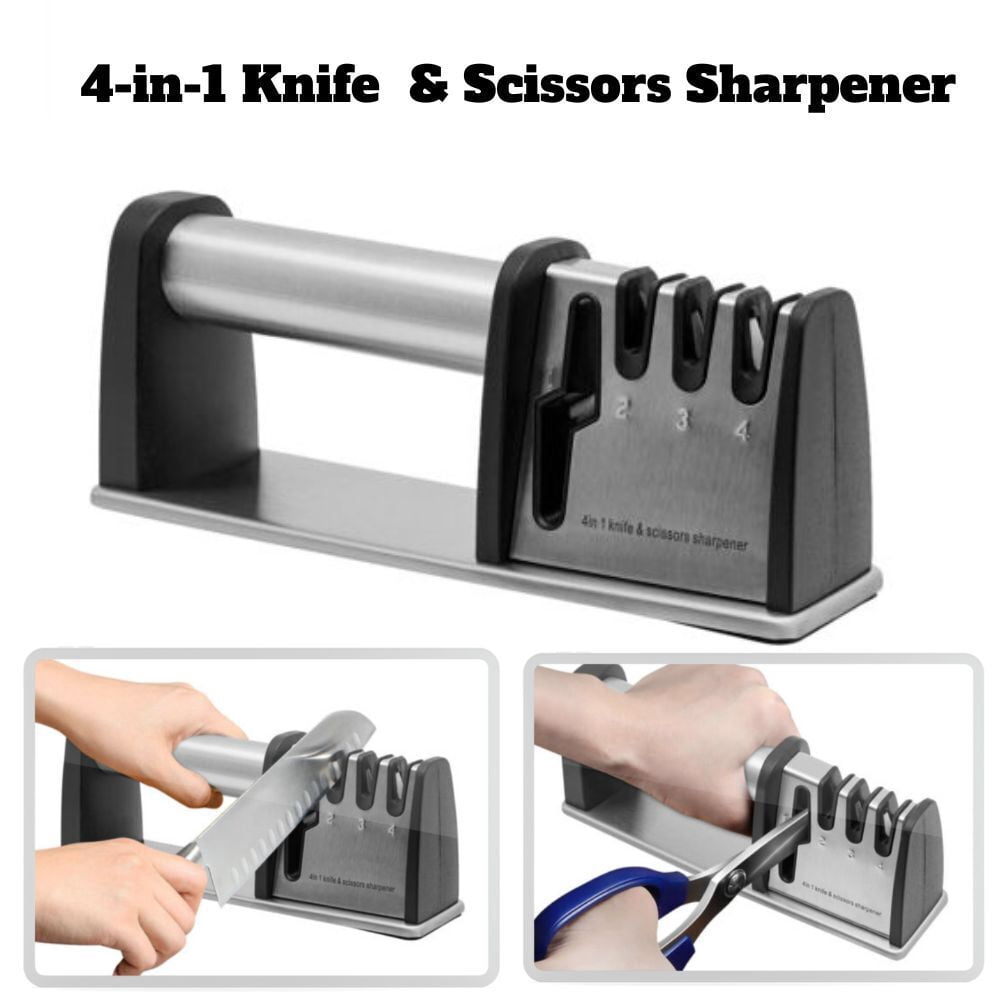 4 Stage Knife Sharpener Professional Ceramic Tungsten Scissor Sharpening Tool