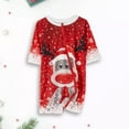 thumbnail image 3 of Ensemble de Pyjama Familial 2 Pcs Imprimé Élan Manches Longues Pantalon Costume Quotidien, 3 of 8