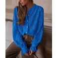 thumbnail image 4 of Blusa de Encaje para Mujer PRETTYGARDEN Manga Larga con Botones Azul L, 4 of 8