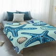 thumbnail image 4 of Blue Starfish Coastal Blanket Soft Cozy Warm Throw Blanket for Couch, Plush Fuzzy Flannel Fleece Blankets for Sofa, Summer Beach Shell Conch Nautical Bed Blankets Lightweight Gifts for Women, 50"x80", 4 of 9