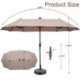 thumbnail image 3 of Autlaycil 13' Market Patio Umbrella and Matching Base with Crank System and 36 Solar Powered LED Lights for Outdoor, Market, Beach, Garden, Yard, Party, Khaki, 3 of 6