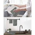 thumbnail image 5 of Blue Boho Kitchen Dish Towels for Drying Dishes Set of 3, Vintage Ethnic Tribe Abstract Art Floral Waffle Weave Microfiber Hand Tea Bathroom Towels Quick Dry & Absorbent Towel 12x12, 5 of 7