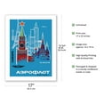thumbnail image 2 of Europe via Moscow Aeroflot Russian Airlines National Airline of Russia - Vintage Airline Travel Poster c.1968 - Bamboo Fine Art 290gsm Paper (Unframed) 17x22in, 2 of 4