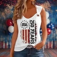 thumbnail image 2 of WAYUTE Women's 250th Anniversary USA Shirt Us National Flag Printed Sleeveless Tank Top with Metallic Ring Stylish Independence Day T-Shirts, 2 of 5