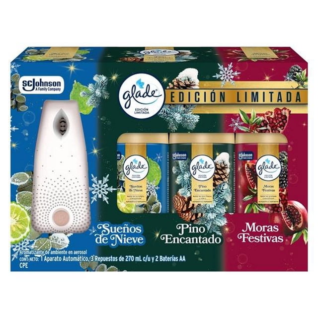 glade navidad aparato automático + 3 repouestos 525 gr
