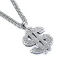 thumbnail image 1 of Money Rich Dollar Sign Hip Hop Rapper Bling Pendant Gold Pave Crystal Dollar Sign Iced Out Pendant Necklace Franco Chain Hiphop Mens Ladies, 1 of 6