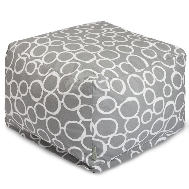 Majestic Home Goods Indoor Cotton Gray Fusion Ottoman Pouf Walmart