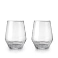 thumbnail image 3 of Viski Deco Crystal Wine Glasses Set of 2, No-Lead Premium Crystal Clear Glass, Modern Stemless, Wine Glass Gift Set, 16oz, 3 of 3