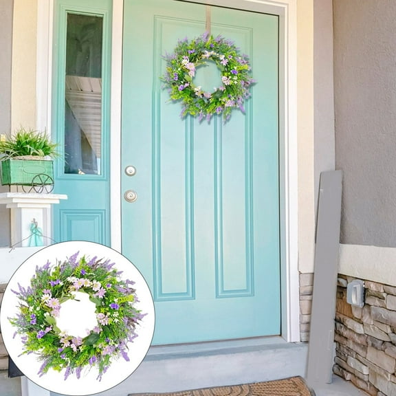 Clearance Wreath under $15,Lavender Wreath For Front Door 18 Inch Wreath Spring Door Wreath Artificial Summer Wreath Front Door Wreaths For All Farmhouse Home Wall Indoor Outdoor Window