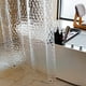thumbnail image 4 of Cortina de ducha transparente de EVA con cubo de agua, forro impermeable con 3 imanes para baño, 183 x 183 cm, 4 of 5