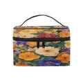 thumbnail image 2 of DIXRUYEE Train Case Cosmetics Organizer Fashion Golden Floral Harmony Printed Size: 9x6.2x6.5 in, 2 of 5