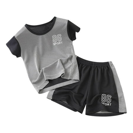 

Toddler Kids Boys And Girls Short Sleeve Suit Casual Quick Drying Sports Suit Football/Soccer T Shirt And Shorts Tracksuit Sets 2 Piece Sizes 2-3 Years