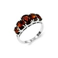 thumbnail image 2 of Gem & Harmony Sterling Silver Five Stone Natural Garnet Ring 4.0 Carat (Ctw) for Women, 2 of 6