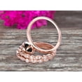 thumbnail image 5 of 3 carat Classic Oval Black Diamond Moissanite wedding Bands Bridal Set Engagement Ring Classic Art Deco 10k Rose Gold, 5 of 5