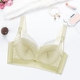 thumbnail image 2 of Wdgfv Full Coverage Wireless Bras for Women Unpadded Minimizer Unlined Lace Bra Light Yellow 46C, 2 of 3