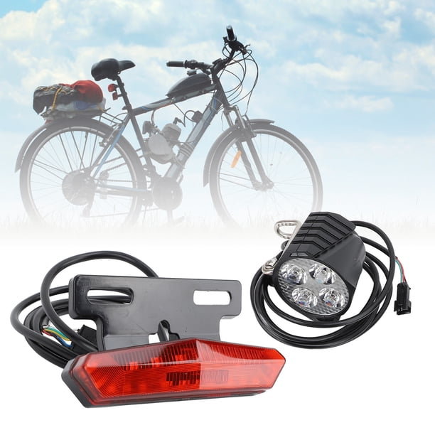 Luz Trasera De Señal De De Faro, Juego De Luces Delanteras Y Luces Traseras De Seguridad LED Multifunción Para Bicicleta Eléctrica Fácil De Instalar Con Botón De
