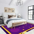 thumbnail image 2 of Yellow Border Rug 4x5ft Area Rugs Vintage Purple Arcade Rugs Ultra Soft Non Slip Washable Carpet for Living Room Bedroom Study Office Hallway, 2 of 7