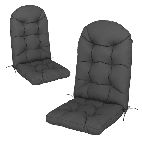 Sunmthink Adirondack Chair Cushion Set of 2, 4 Inch Thickness Waterproof UV-Protected Outdoor Patio Cushions, Dark Gray