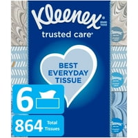 3-Pack Kleenex Trusted Care Everyday Facial Tissues 144 Count