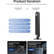 DREO Tower Fan for Bedroom, 28 ft/s, 20dB Quiet Oscillating Bladeless Fan with Remote, 9 Speeds, 4 Modes, 12H Timer, LED Display, Standing Floor Fan Powerful for Indoor Home Office Room, 42 Inch