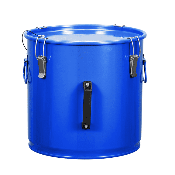 Kselythan 8 Gal Fryer Grease Bucket, Steel Oil Disposal Caddy, Fryer Oil Bucket with Rust-proof Coating with Lid Lock Clips Filter Bag, Grease Transport Container