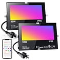 thumbnail image 1 of Projecteur DEL Extérieur Équivalent 500 W 5000 LM, Projecteur RVB Intelligent à Changement de Couleur avec Contrôle par Application, Blanc Chaud 2700 K et 16 Millions de Couleurs, DI, 1 of 7