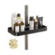 thumbnail image 1 of Estante de ducha de aluminio moderno con ganchos, altura ajustable y rotación, organizador colgante for baño., 1 of 7